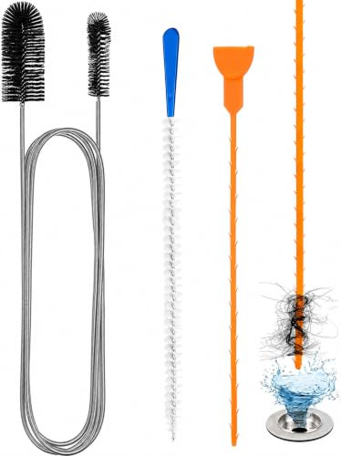 3PCS Drain Unblocker Cleaner Brush Gunk Remover Kitchen Sink Unblocker Tool | Reusable Bathroom Hair Plug Hole Unblocker for Shower Kitchen, Efficiently Removes Buildup and Hair