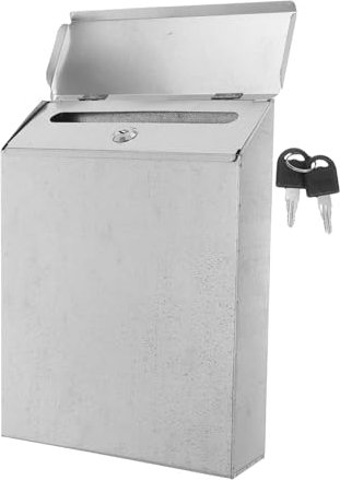 Angoily Locking Suggestion Box Pre-drilled Secure Wall Mount Mailbox for Home Office for Charity Collection and Key Drop