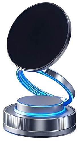 GrandMil Magnetic Car Phone Holder – Compact 360° Rotating & Foldable Mount with Vacuum Suction, Adjustable for iPhone, Samsung & All 4.0''–6.7'' Smartphones & Tablets(Black)