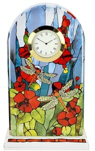 Goebel Tischuhr Tiffany - Libelle – Kunstvolle Jugendstil-Uhr von Louis Comfort Tiffany, Maße: Länge 11 cm, Breite 4,5 cm, Höhe 18,5 cm, 67-003-02-1