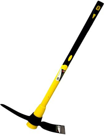 5lb Mattock Pickaxe Digging Hoe with Fibreglass Handle, Heavy Duty, Non-Slip, Ideal for Gardening & Builder Work, 92cm Length