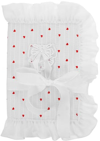 SHINEOFI Stoff-buchhülle Mit Herzmuster Für Notizbücher Und Lehrbücher Schutz-einband Aus Textil Für Hardcover Und Taschenbuch Praktisches Buch-accessoire