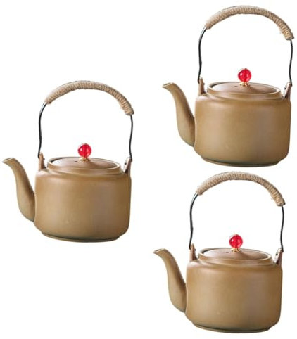 Luxshiny 3pièces Bouilloire Vintage Terre Cuite Pour Service De Thé Théière Artisanale Pratique Et Économique Pour Maison Et Cuisine Idéale Pour Moments Famille Et Entre