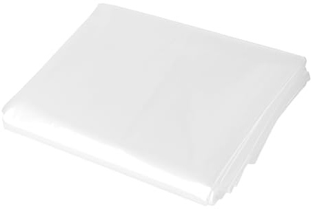 JEUIHAU 2 Pack 3M X 4M Heavy Duty Polythene Sheeting, Thickened Clear Plastic Sheet, Garden Grow Polythene Cover Sheets for Gardening Insulation, Building Rubble Protection