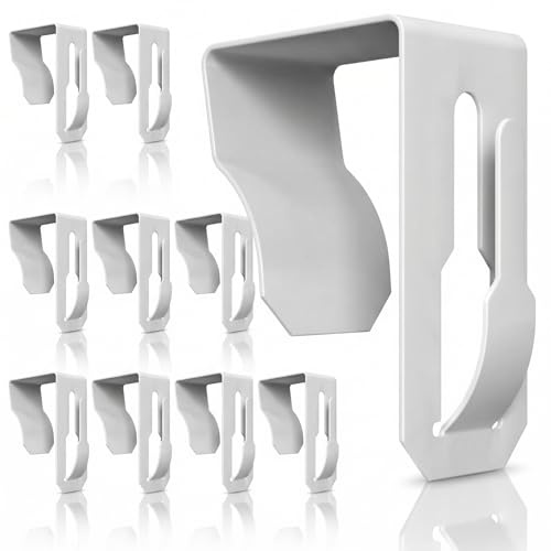 Raumhero 10x Fensterhaken - Made in Germany - zum Einhängen - Klemmbereich: 15-20 mm - Haken für Fenster Deko, Aufhänger Fensterdeko, Lichterkette, Osterdeko - Türclip Edelstahl mit Filz