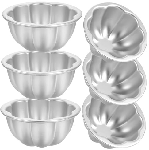 Mipcase 6 pezzi Stampi Muffin in Alluminio Leggero Teglia Pudding e Dolci Resistenti Temperature Facili da Pulire per Forno e Lavastoviglie per Torte Budini e Crostatine