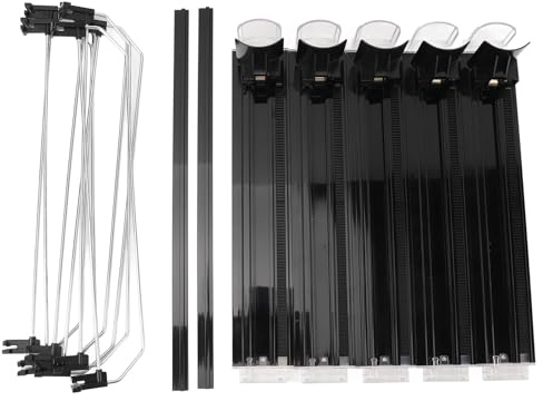 Organizzatore Bevande per Frigorifero 5 Pezzi, Dispenser Automatico con Scivolo Autopush, Porta Lattine e Bottiglie Nero - Facile Rifornimento, Regolabile, Accesso Rapido a Bibit (NERO)