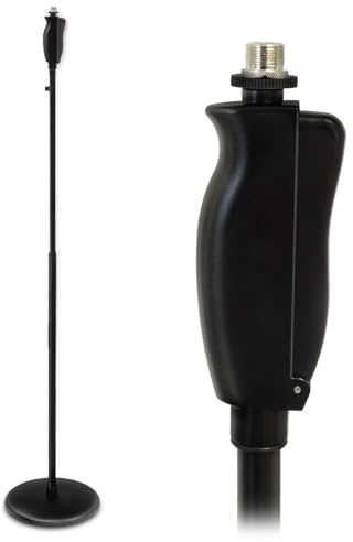 keepdrum MS124 Einhand-Mikrofonständer gerades Stativ mit Rundsockel