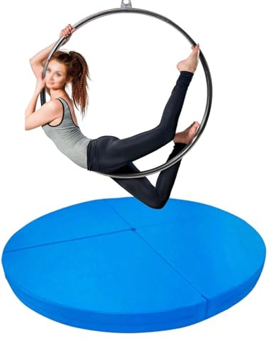 Générique Tapis de Protection pour Cerceau aérien - Tapis de sécurité épais et Pliable pour Salle de Sport à Domicile et Barre de Pole Dance, 160 x 3 cm, Bleu, 1,2-2 m