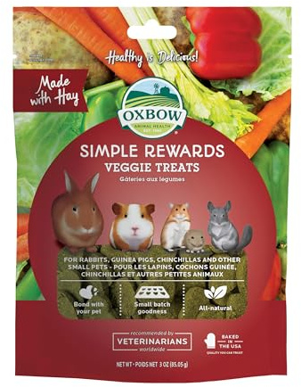 Oxbow SIMPLE REWARDS Treats - Rabbit Guinea Pig Chinchilla VEGGIE 3 oz