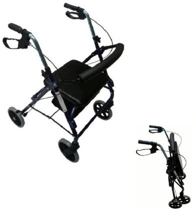 MOBILEX Rollator Impala Economic - Blau-metallic - Modern - Faltbar - Aluminium - Erwachsener - 6,2 kg - 93 cm hoch - 69 x 59 x 53 cm - 120 kg belastbar