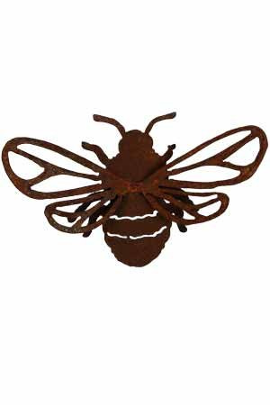 Rost Tier Biene 3D 19 cm Hummel Deko Dekoration Edelrost Garten Metall Eisen (Größe 1 - 19 cm)