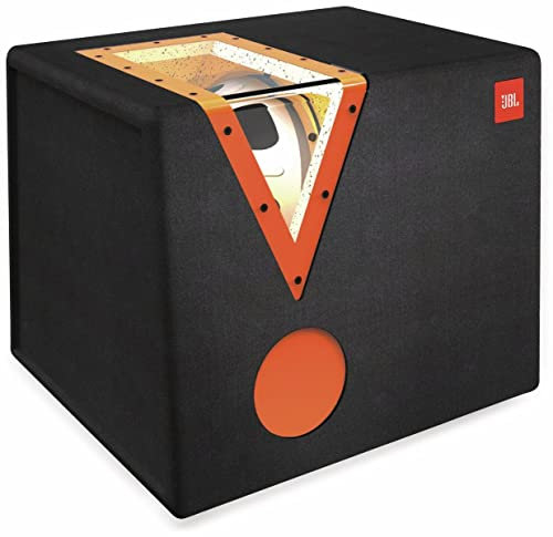JBL Car CSX-1400BP 12 Zoll (300mm) Auto-Stereoanlage Bandpass Subwoofer mit Acryl-Fenster - Schwarz/Orange