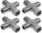 Poppstar 4x Sat TV Coax Verteiler Kreuz-Stück (3x F-Buchse auf 1x F-Stecker (6 Kant Mutter)) Antennen Splitter Adapter für Koaxialkabel, Antennenkabel, silbern