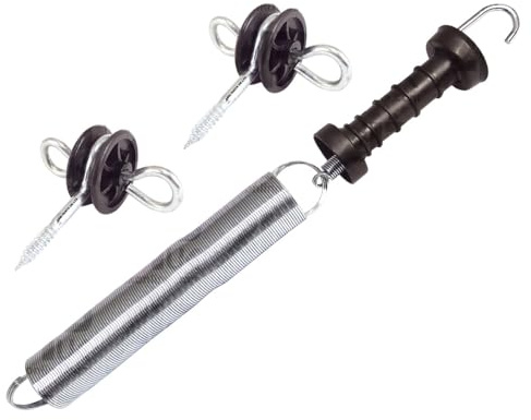 2x Electric Fence Spring Gate Kit 5m Set Handle Insulators Anchor Screw Fencing