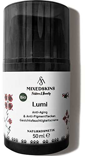 Mixedskins Bio Pigmentflecken Entferner und Anti Aging Cream für EIN ebenmäßiges und strahlendes Hautbild. Gesichtscreme Naturkosmetik