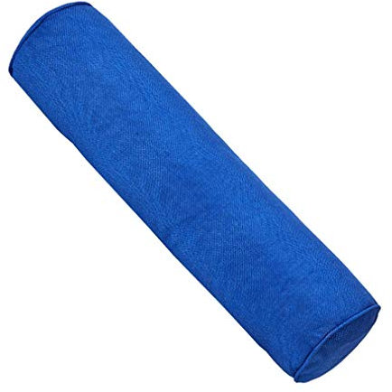 Xiang Ru Flachs, einfarbig, Bonbon-Kissenrolle, Nackenrolle für Zuhause, Bett, Sofa, Kissen, tiefblau, 120 x Durchmesser: 20 cm