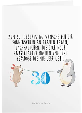 Mr. & Mrs. Panda Einladungskarte 30. Geburtstag Maus Pinguin - Geschenk, einladungskarten, Glückwunschkarte, Geburtstagskarte, Gutscheinkarte, Happy Birthday, Geburtstagskarten