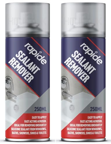 2 x 250ml SILICONE SEALANT REMOVER FAST ACTING AEROSOL SPRAY
