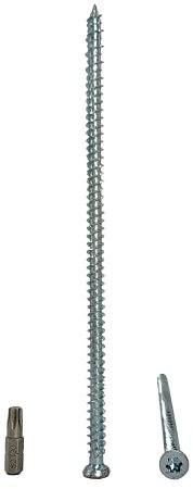 (10 Stück) Verzinkter Stahl 7,5 x 182 mm Betonrahmenschrauben Holzschrauben Torxkopf Mauerwerk Schraube Flachkopf (10, 7,5 x 182 mm)