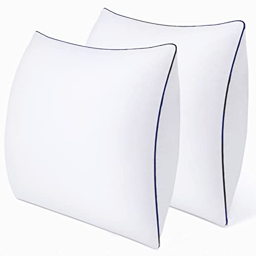 SMOMAG Luxus Hotel Kissen 60x60cm, 2er Set, Mikrofaser, Baumwolle, Quadratisch, 60 cm x, 2 Stück, Bettkissen, Seitenschläferkissen, Allergiker, Nackenschmerzen