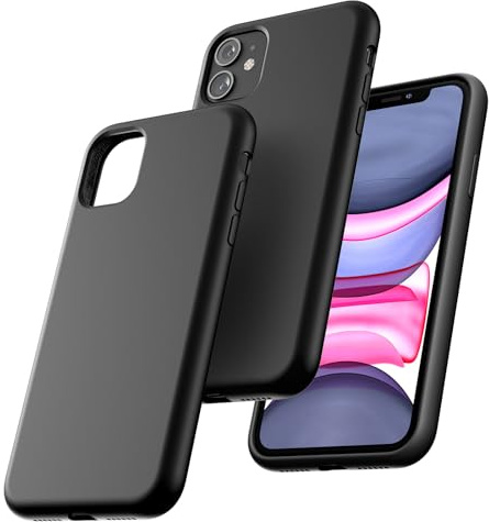 TOCOL für iPhone 11 Hülle Silikon, Stoßfest Anti-Rutsch Anti-Fingerabdruck Kratzfest Handyhülle für iPhone 11 Case, Schwarz