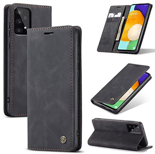 Chocoyi Kompatibel mit Samsung A53 5G Hülle Leder,Magnetverschluss Premium PU Leder Flip Case,Standfunktion.-schwarz