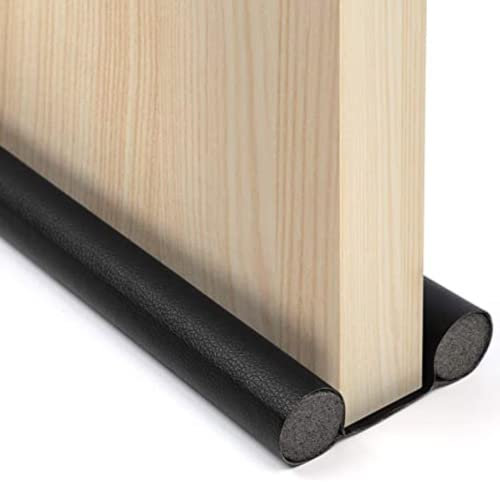 Paraspifferi Sottoporta Universale Pannello in Pelle per Porta Regolabile | Guarnizione Porta Interni ed Esterni Anti-vento, per Polvere, Insetti, Isolamento Acustico | Fino a 96 cm