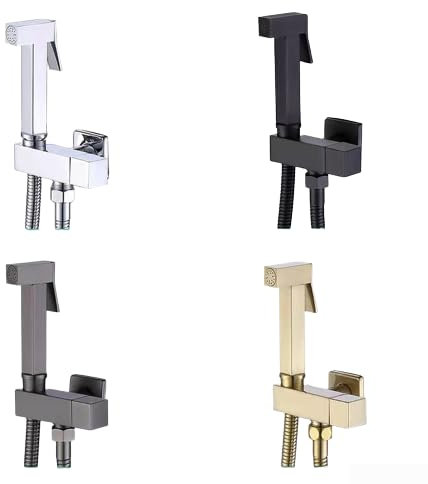 ARMYJY Toilet Bidet Faucet Set, Handheld Toilet Bidet Sprayer Set Shower Spray Kit Jet Spray for Toilet Bidet Sprayer(Gold)