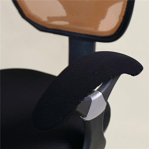 Highdi 1 Par Fundas para Reposabrazos de Silla de Oficina, Universal Elástica Cubiertas de Apoyabrazos de Silla Protector de Brazo para Silla de Ordenador Desmontable Lavables (25-50cm,Negro)