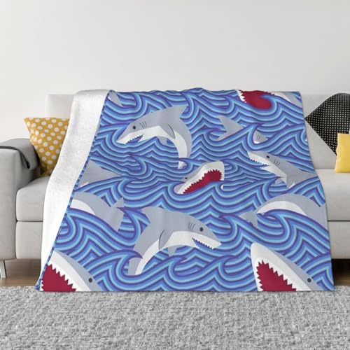RoMuka Cobija de franela de varios tamaños con diseño de peces forrajeros (estilo horizontal), manta de felpa para sofá, chal, camping, manta de viaje