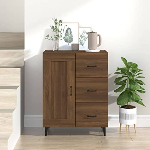 AUVYI Sideboard Braun Eichen-Optik 69,5x34x90 cm Holzwerkstoff TV Board Badezimmerschrank Wäscheschrank Aktenschrank Bücherregal Schuhregal Schmal Lowboard Wohnzimmer Küchenschrank
