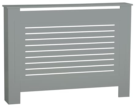 URBNLIVING Modern Wooden Radiator Cover MDF Grill Shelf Cabinet Furniture (Grey, Medium)
