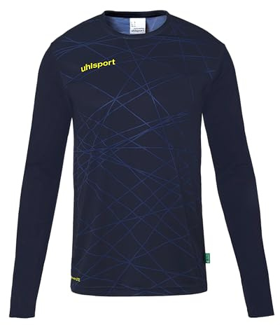 Uhlsport Homme Prediction Maillot De Gardien But Shirt, Bleu Marine/Jaune Fluo, XL EU