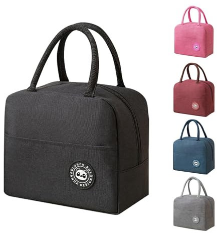 BRYN Kühltasche Klein 5.6L, Kleine Kühltasche Faltbar, Lunchtasche für Unterwegs, Strand, Arbeit, Schule, Reisen, Camping, Picknick（Schwarz）