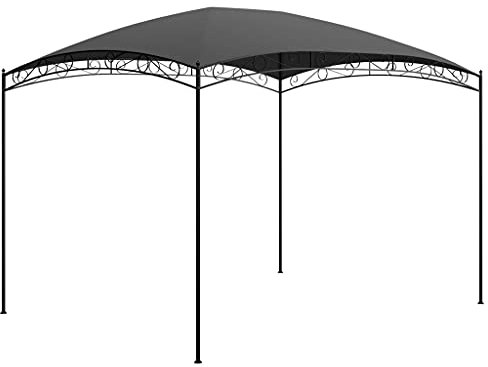 AUVYI Pavillon im Freien Anthrazit 3x4x2,65 m Stoff Trendige Gazebo Dach bietet Schutz vor Regen und Sengender Sonne Partyzelt für Familien- und Freundestreffen Picknicks Geburtstagsfeiern