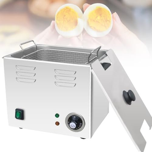 TAHALI Cocedor de Huevos eléctrico de Cocina,Cocedor de Huevos de Aguas Termales,Cocedor de Huevos de Aguas Termales Comercial,Máquina automática de Huevos Medio cocidos,220V