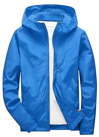Generisch Veste d'extérieur d'hiver pour homme - Veste de loisirs pour homme - Avec capuche - Veste demi-saison - Couleur unie - Grande veste cargo - Coupe droite - Veste hybride élastique - Veste