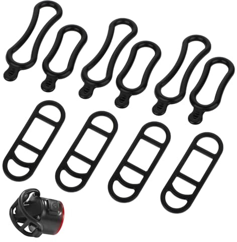 10 correas de silicona para luz de bicicleta, banda de montaje de silicona para bicicleta, correa de goma de repuesto para linterna de bicicleta, bandas de goma negras para bicicleta de carretera,