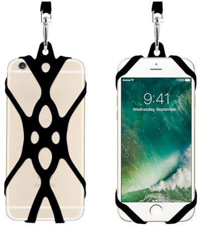 KGDUYC 1 Packs Cordón Cruzado para Teléfono Móvil con Correa Ajustable para el Cuello y Agarre para Anillo de Teléfono, Cordón Universal Alrededor del Cuello Compatible con Smartphones