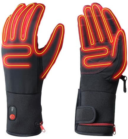 MRDEER Beheizbare Handschuhe für Herren und Damen, Wiederaufladbarem Beheizte Handschuhe Akku 2600mAH, Wasserdicht Heated Gloves Elektrische Beheizbare Skihandschuhe Motoradhandschuh (L)