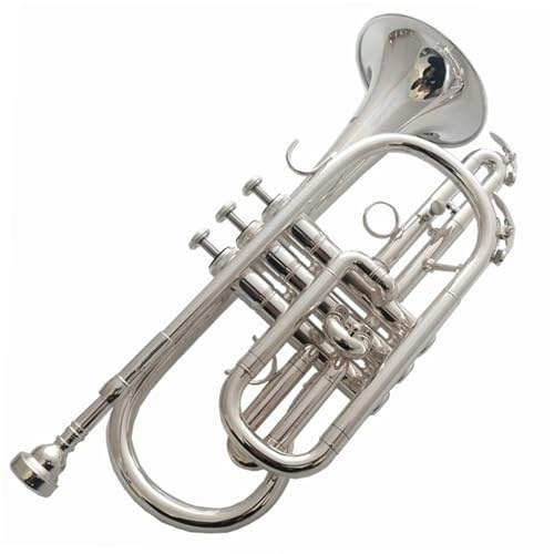 Trompete Kornettinstrument B-Flat Versilbertes Trompeteninstrument Anfänger-Erwachsenen-Bandtrompete