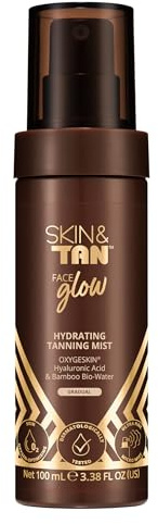 Skin & Tan Face Glow – Hydrating Tanning Mist for Face, Lightweight Self Tan Spray with Gradual Glow, Refreshing Facial Tanner for Radiant, Streak-Free Bronze, 100ml