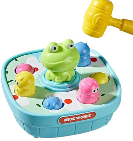 Jeu Frapper la taupe - Jouet Frapper la taupe - Jouet amusant Jeu avec Marteau - Jeu Frapper la taupe Jouet interactif pour le développement avec marteau pour enfants à partir de 18 mois