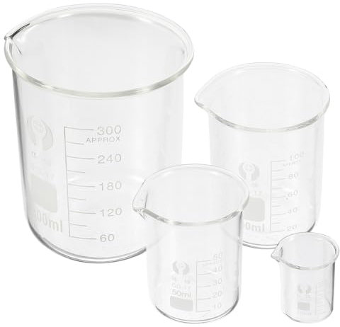 iplusmile 4stücke Teiliges Borosilikatglas Messbecher Set Mit Klarer Skala Ergonomischer Ausguss Präzise Messung Labor-glaswaren Für Wissenschaftliche Experimente Und Präzises Abmessen