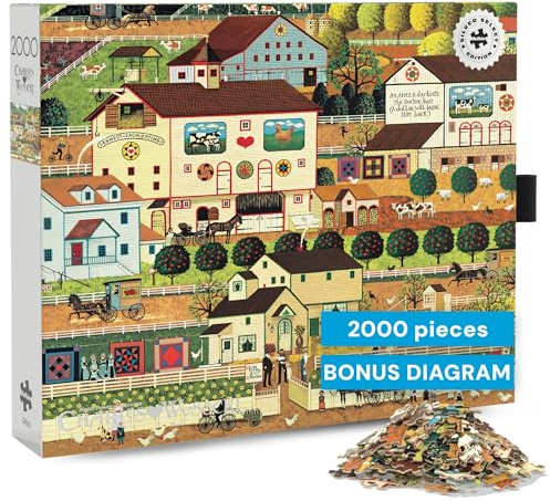 Buffalo Games - Silver Select - Charles Wysocki - Amish Country - 2000 Teile Puzzle für Erwachsene - Herausforderndes Puzzle perfekt für Spieleabende - Fertige Größe ist 38,50 x 26,50 cm
