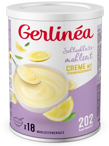 GERLINÉA – Schlankheitscreme Zitrone – Mahlzeitenersatz reich an Proteinen, 10 Vitaminen und 6 Mineralstoffen – 18 Mahlzeiten – Pulver zum Anrühren, 540 g