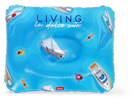 LEGAMI - Aufblasbares Strandkissen, Komfortables ultraleichtes Strand-Pool-Camping-Kissen, Durchmesser 40 cm