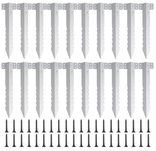 Supporti per traversine ferroviarie a dente di sega - pali per traversine pesanti per bordi del giardino vialetto, supporti a dente di sega in acciaio zincato per aiuole da giardino in legno con viti