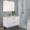 Aquore Mueble de Baño Suspendido con 2 Cajones, Mallorca, Incluye Lavabo Cerámico | Conjunto de Baño Mallorca Suspendido (Blanco Brillo, 60 x 45 x 48 cm)